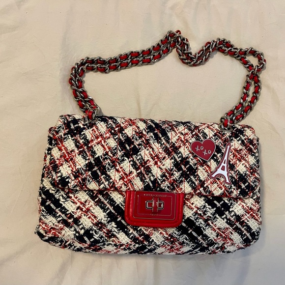 Karl Lagerfeld Agyness Tweed Bag - Picture 1 of 4